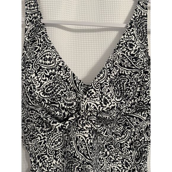 Lands' End NWOT Modest Resort Beach Floral Paisley Ruched 1-Piece Swimsuit XXL - Picture 2 of 5